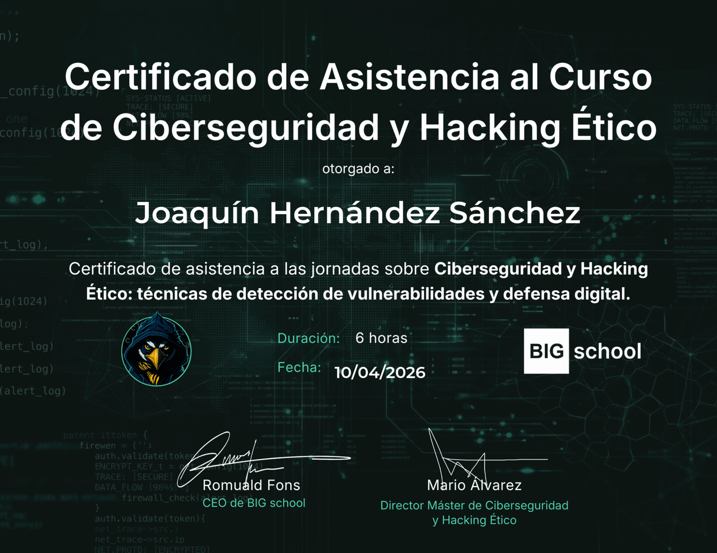 Certificado Ciberseguridad y Hacking Ético