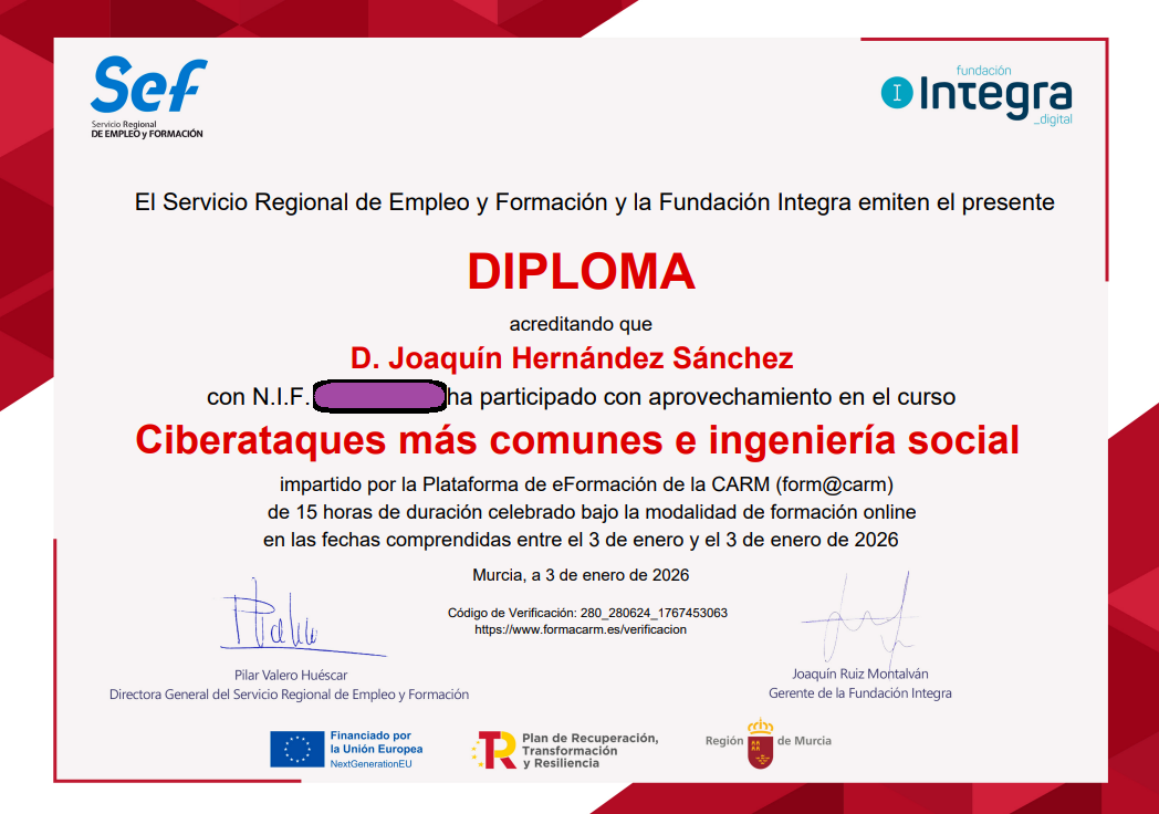 Certificado Ciberseguridad Formacarm