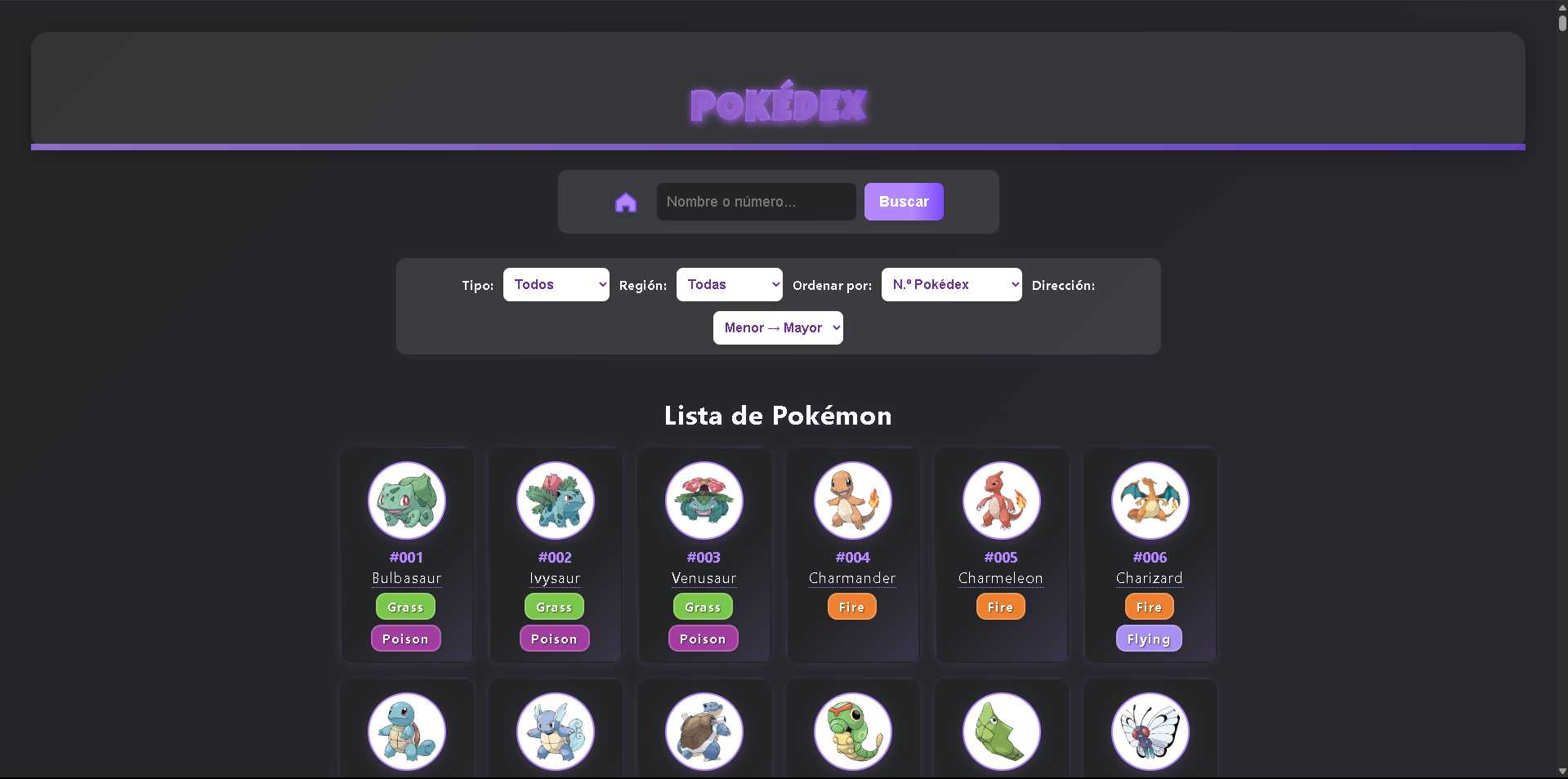 Vista previa Pokédex HTML
